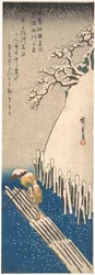 Schnee am Sumida-Fluss