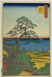 Die Rüstungshängende Kiefer bei Hakkeizaka (Hakkeizaka Yoroikakematsu), aus der Serie "Hundert berühmte Ansichten von Edo (Meisho Edo hyakkei)"