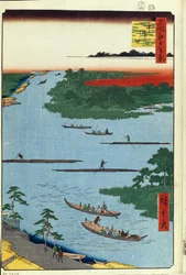 Die Mündung des Nakagawa-Flusses Einhundert berühmte Ansichten von Edo