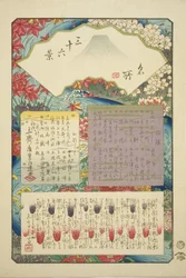Titelseite der Serie "Sechsunddreißig Ansichten des Berges Fuji (Meisho sanjurokkei)"