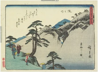 Blick auf den Fudesaka-Berg in Sakanoshita, 1837-1844