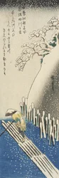 Winter: Der Sumida-Fluss im Schnee