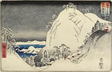 Berg Yuga in der Provinz Bizen, August 1858