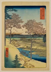 Yūhigaoka bei Meguro in der östlichen Hauptstadt, aus der Serie „Sechsunddreißig Ansichten des Berges Fuji“