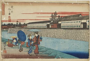 "Außerhalb Toranomon" aus der Serie "Herausragende Ansichten von Edo"