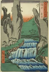 Provinz Bitchu: Gokei (Bitchu, Gokei), aus der Serie "Berühmte Orte in den sechzig Provinzen (Rokujuyoshu meisho zue)"