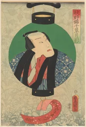 Schauspieler Nakamura Shikan in einer Lampe abgebildet