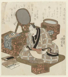 Ichikawa Danjūrō VII in seiner Garderobe
