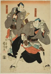 Schauspieler als Hotei Ichiemon und Gokuin Chiemon