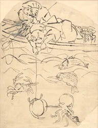 Daikoku und Ebisu, zwei der sieben Glücksgötter