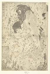 Kintaro kämpft mit einem Karpfen