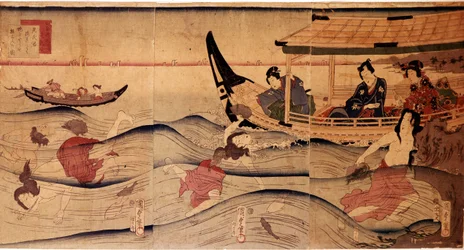 Das Abalone-Fischen. Drucke von Utagawa Kuniyoshi (ca. 1797-1861)