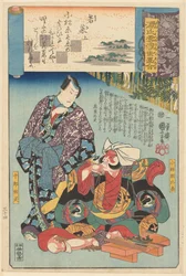 Ukiyo-e Parallelen zu den wolkigen Kapiteln des Genji (Serientitel)