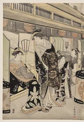 Kurtisanen promenieren auf der Nakanochō