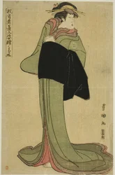 Hamamuraya: Segawa Kikunojo III als Kurtisane Koman, aus der Serie "Porträts von Schauspielern auf der Bühne (Yakusha butai no sugata-e)"