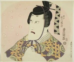 Ichikawa Danjuro VII als Fujiwara no Shihei (Tokihira, Minister der Linken), in Ume Sakura Aioi-zoshi