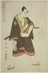 Tachibanaya: Ichikawa Yaozo III als Shimobe Hatsuhei, aus der Serie "Porträts von Schauspielern auf der Bühne (Yakusha butai no sugata-e)"