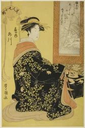 Die Kurtisane Takikawa von Ogiya, aus der Serie Sieben schöne Komachi