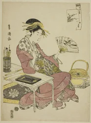 Der vierte Monat (Shi gatsu), aus der Serie "Modische zwölf Monate (Furyu junikagetsu)"