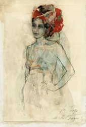Elegante Turbanfrau