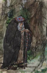 Naina. Kostümentwurf für die Oper Ruslan und Ljudmila von M. Glinka