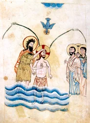 Die Taufe Jesu durch Johannes den Täufer, um 1334