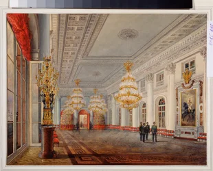Die große Halle (oder die Nikolaushalle) des Winterpalastes in Sankt Petersburg