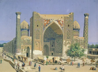 Medrasah Shir-Dhor am Registanplatz in Samarkand