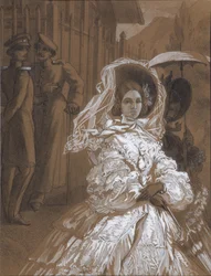 Prinzessin Mary. Illustration zum Roman Ein Held unserer Zeit von Mikhail Lermontov, 1862