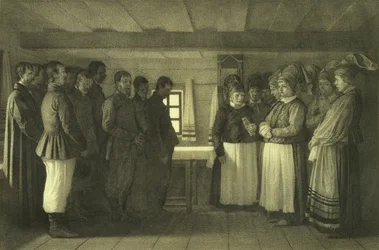 Die Doukhobors beten, 1865