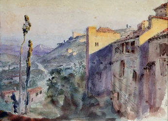 Bühnenbildentwurf für die Oper "Die scharlachrote Rose" von Nikolai Krotkow