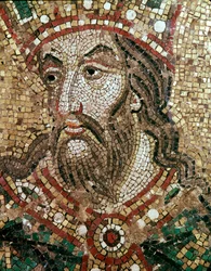 Kopf eines Königs (Mosaikdetail)