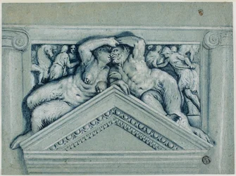 Über der Tür mit Satyr und Satyresse