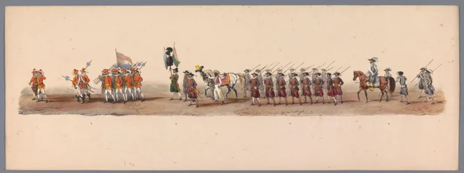Historischer Umzug zum zweiten Jahrhundertfest der Universität Utrecht, 1836 (Platte 3)