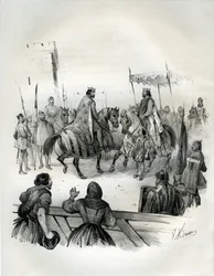 Interview im Jahr 1023 von Heinrich II. (bekannt als der Lahme und der Heilige) und Robert II. der Fromme