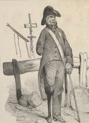 Soldat mit Holzbein, Mitte des 19. Jahrhunderts