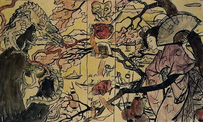 Skizze für den Einband eines Buches über japanische Kunst