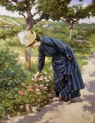 Dame im Garten