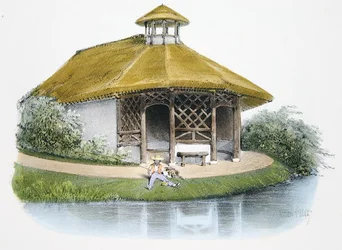 Rustikaler Pavillon, Illustration aus 