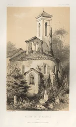 Architektur Pittoresque oder Denkmäler des 15. und 16. Jahrhunderts: Schlösser Frankreichs des 15. und 16. Jahrhunderts: Pl. 14, Kirche von St. Maurice (Vienne)