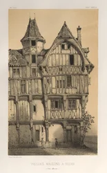Architektur Pittoresque oder Denkmäler des 15. und 16. Jahrhunderts: Schlösser Frankreichs des 15. und 16. Jahrhunderts: Pl. 21, Alte Häuser in Rouen (Seine-Inférieure)