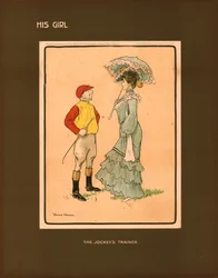 Sein Mädchen, der Trainer der Jockeys