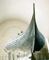 Wikingerschiff (Drakkar) aus Gokstad bei Oslo. Oslo Bygdoy Museum, Norwegen