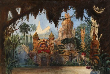 Bühnenbild für die Oper Ruslan und Ljudmila von M. Glinka