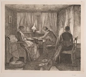 Interieur mit der Familie des Künstlers