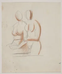 Kompositionsstudie mit 2 nackten Frauen