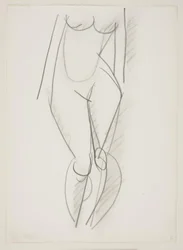 Stehende nackte Frau von vorne gesehen