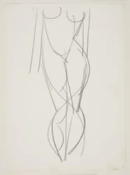 Stehende nackte Frau von vorne gesehen