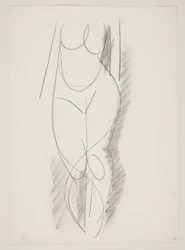 Stehende nackte Frau von vorne gesehen