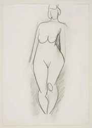 Stehende nackte Frau von vorne gesehen